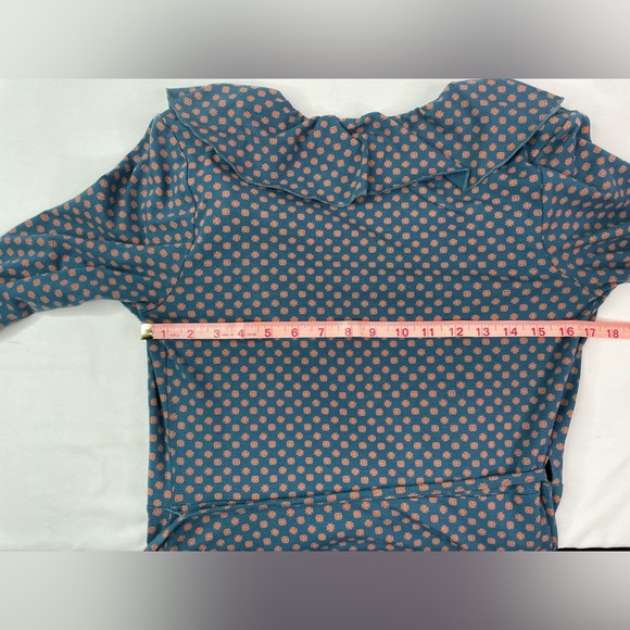 Matilda Jane Reunion Wrap Dress Teal Ruffle Trim Size Small - Picture 8 of 8